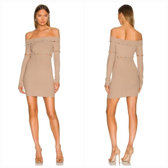 h:ours Delhia Mini Dress in Camel Medium - Picture 1 of 10